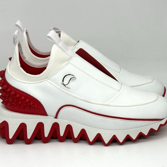 Christian Louboutin SHARKYLOUB SB Spikes Donna Leather Sneakers Shoes - Picture 8 of 14